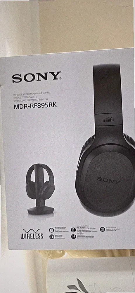 Sony MDR-RF895RK RF Funk Over-Ear TV Kopfhörer schwarz, austauschbare Polster