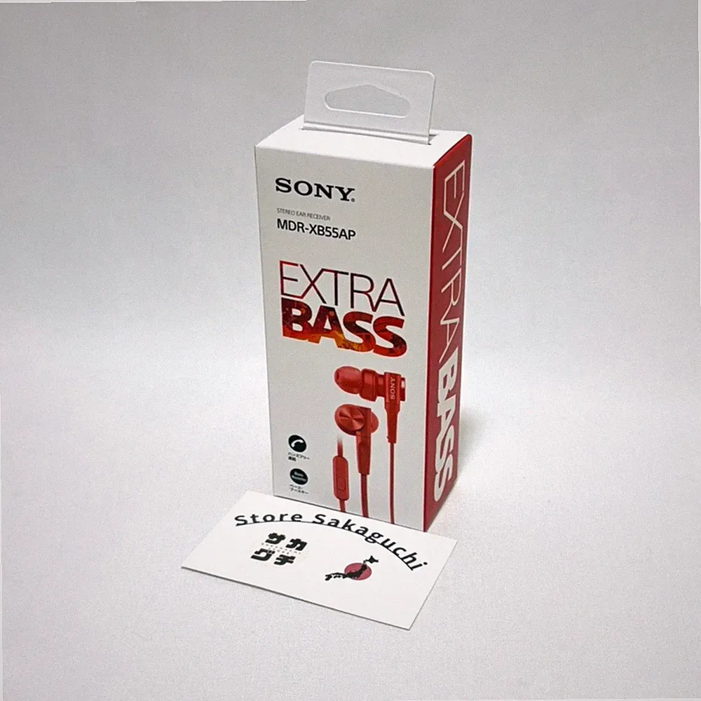 Sony MDR-XB55AP Rot Extra Bass Kabelgebundene In-Ear Ohrhörer mit Mikrofonfer...