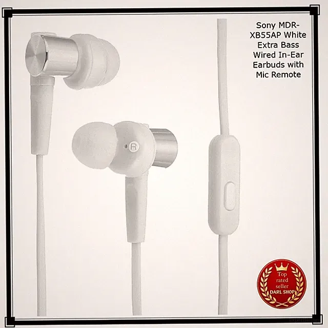 Sony MDR-XB55AP Weiß Extra Bass Kabelgebunden In-Ear Ohrhörer mit Mikrofon...