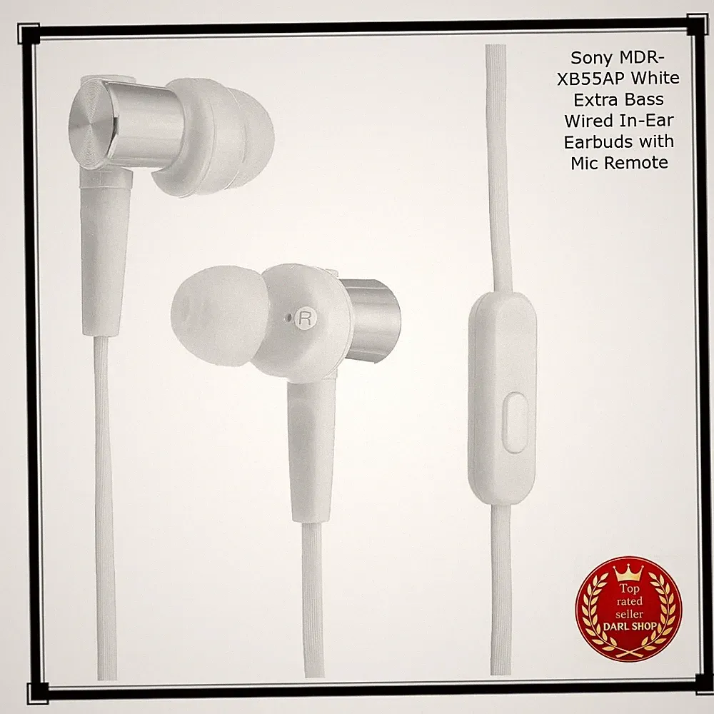 Sony MDR-XB55AP Weiß Extra Bass Kabelgebunden In-Ear Ohrhörer mit Mikrofon...