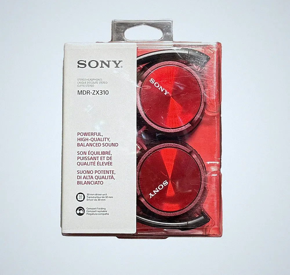 SONY MDR-ZX310 On-Ear Kopfhörer Kabelgebunden Rot Faltbar NEU OVP