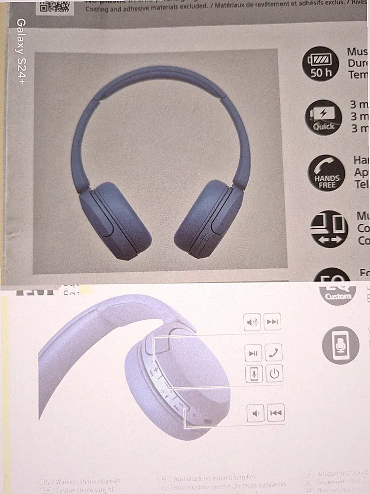 Sony WH-CH520 Kabelloser Bluetooth On Ear Kopfhörer, bis zu 50 Stunden Blau