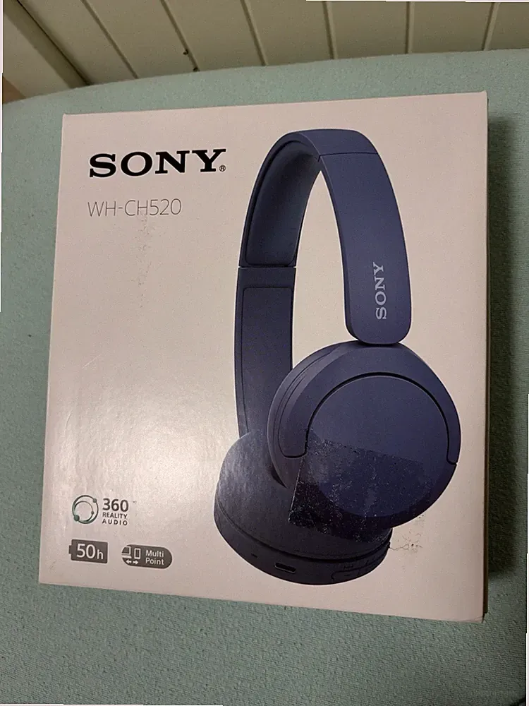 Sony WH-CH520 Kabelloser Bluetooth On Ear Kopfhörer, bis zu 50 Stunden Blau, NEU