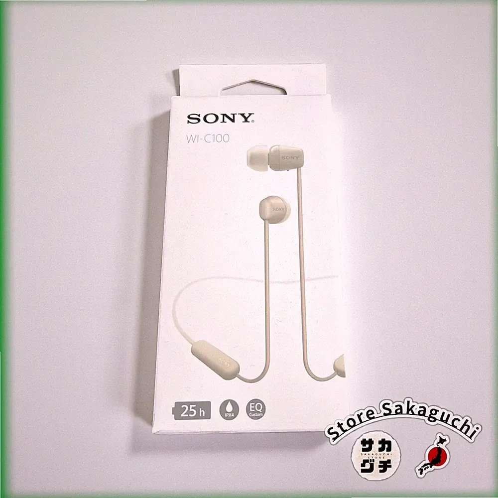 Sony WI-C100 Nackenbügel In-Ear Kabellos Bluetooth Ohrhörer Beige DSEE 25h Akku