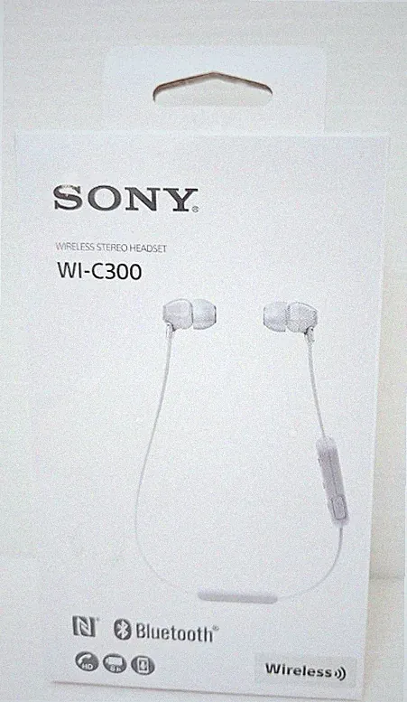 SONY WI-C300 WIRELESS STEREO HEADSET Kopfhörer Bluetooth Micro USB Weiß DC3,7V