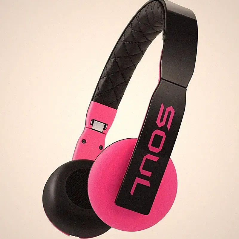 SOUL Loop On-Ear-Kopfhörer (pink/schwarz) mit Fernbedienung und Mikrofon