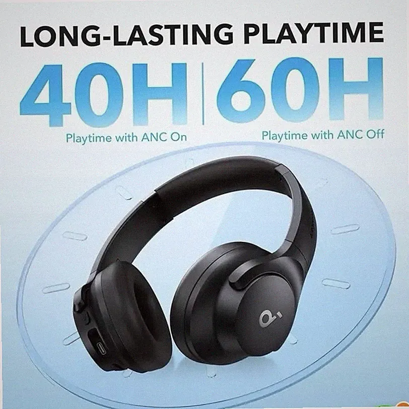Soundcore by Anker Noise Cancelling Faltbare Kopfhörer 40H Q20i Hybrid Aktiv