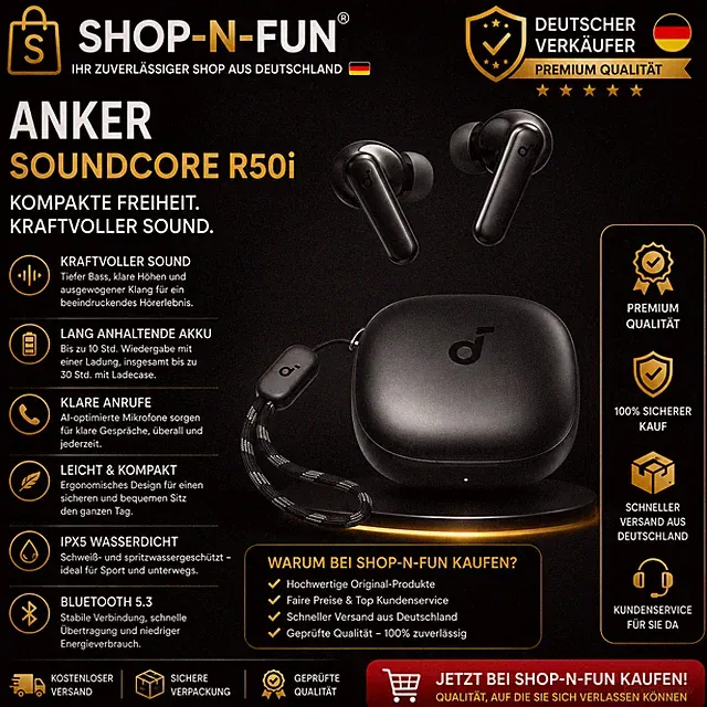 soundcore R50i Wireless Bluetooth headphones 10mm driver Bluetooth 5.3