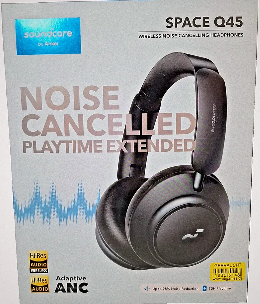 Soundcore Space Q45 - Bluetooth Kopfhörer - Schwarz - 50 h Spielzeit - Mit OVP