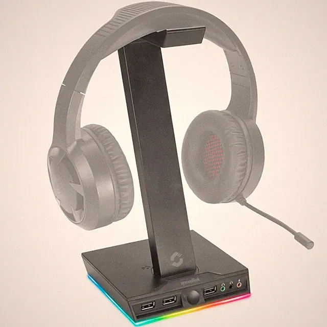 Speedlink EXCELLO LED Headset Stand Ständer + 3-Port USB-Hub + 7.1 Soundkarte