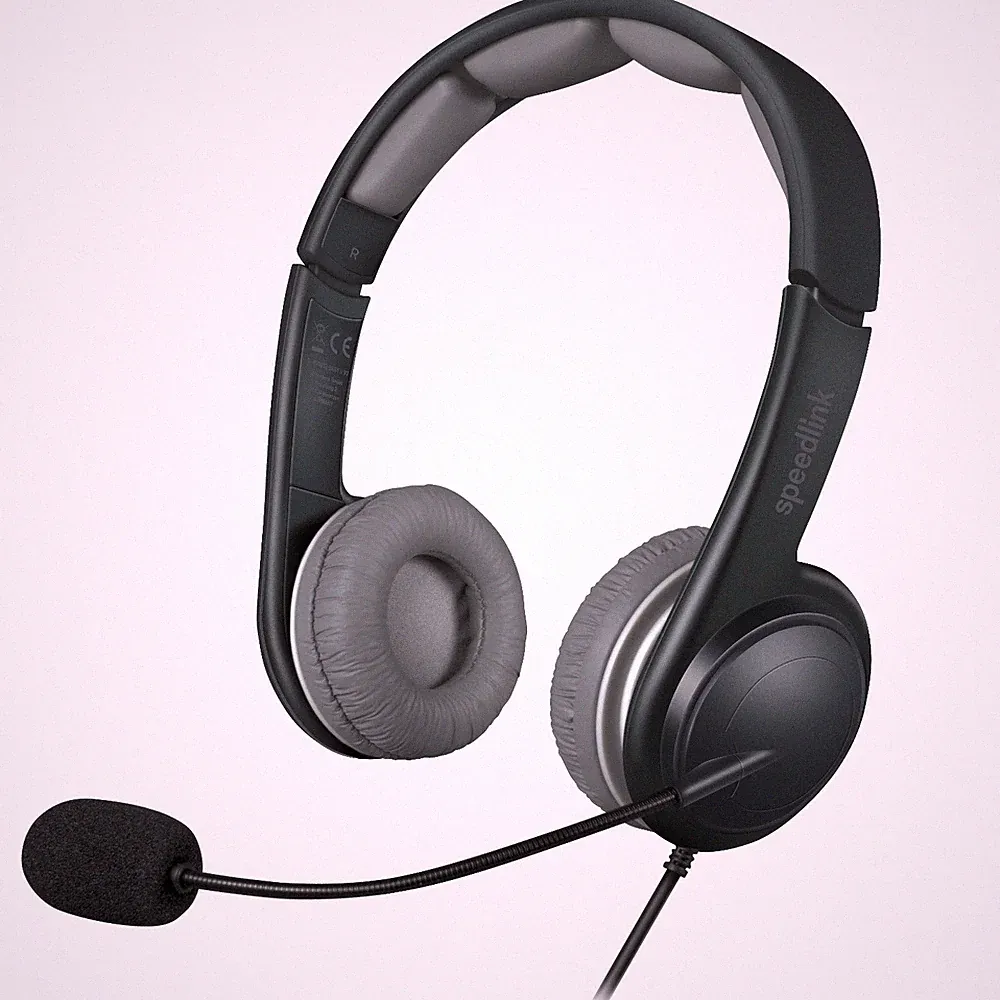 Speedlink USB Headset Kopfhörer mit Boom Mikrofon + Fernbedienung PC Notebook