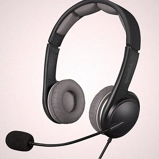 Speedlink USB Headset Kopfhörer mit Boom Mikrofon + Fernbedienung PC Notebook