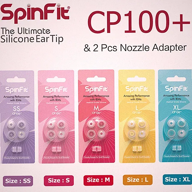 Spinfit CP100+ V.2 Silikon Eartips In-Ear-Kanal-Kopfhörer Ohrhörer - SS S M L XL