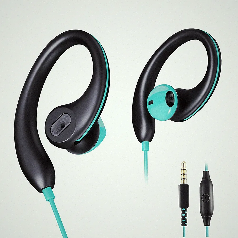 Sport Kopfhörer kabelgebunden Over Ear Kopfhörer mit Ohrbügel Mikrofon 3,5 mm