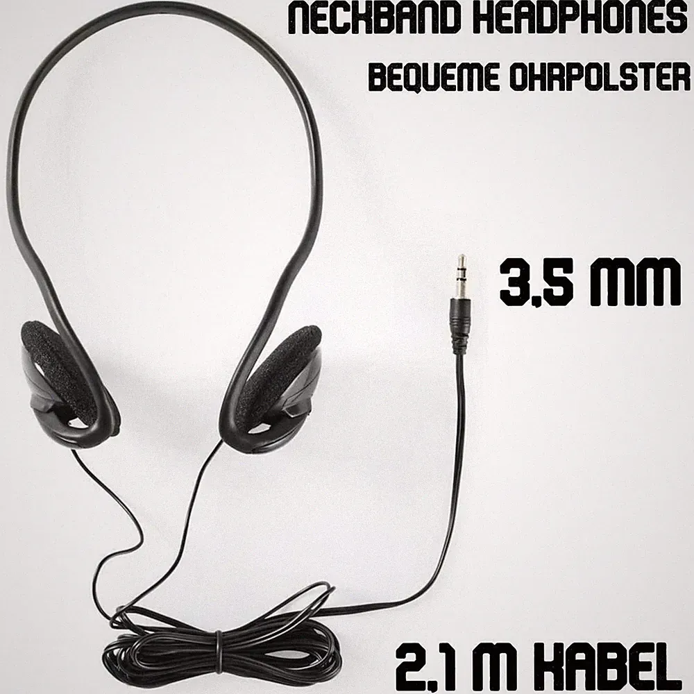 Sport Kopfhörer Nackenbügel mit Kabel für Handy MP3 Player Lenco Sony Walkman
