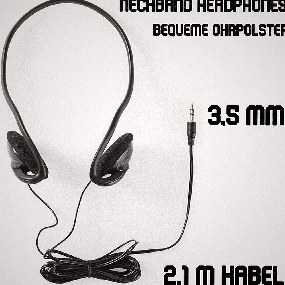 Sport Kopfhörer Nackenbügel mit Kabel für Handy MP3 Player Lenco Sony Walkman