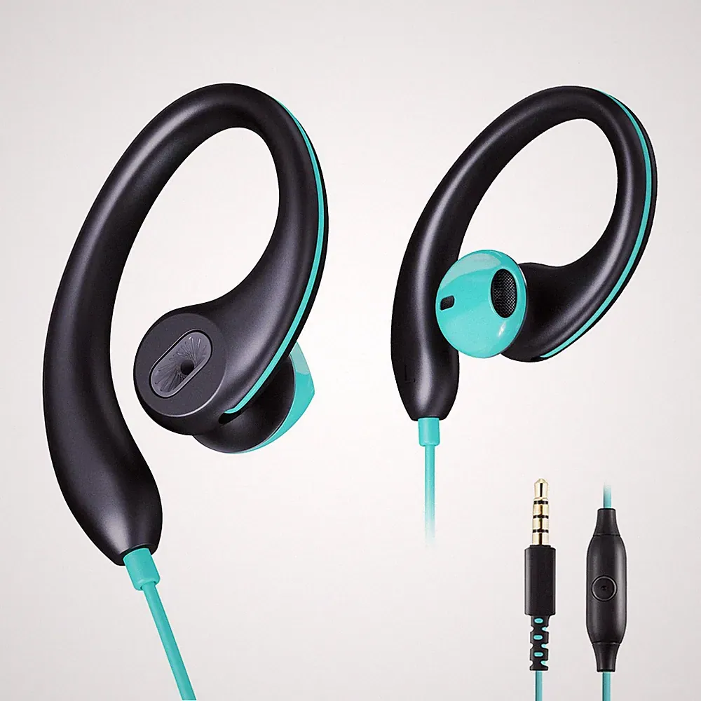 Sport Over Ear Kopfhörer mit Ohrbügel Mikrofon 3,5mm Kabelgebunden ✅