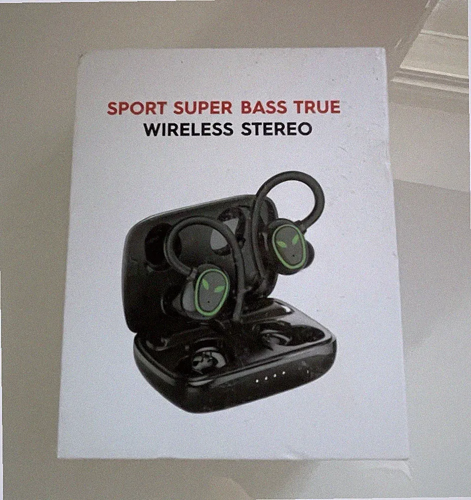 Sport Super Bass True Wireless Stereo In-Ear Bluetooth Ohrbügel Schwarz Touch