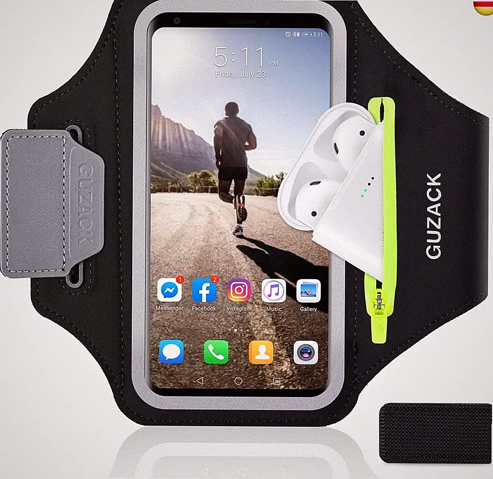 Sportarmband Handy Universal, Handyhalterung Joggen Mit Kopfhörer Tasche