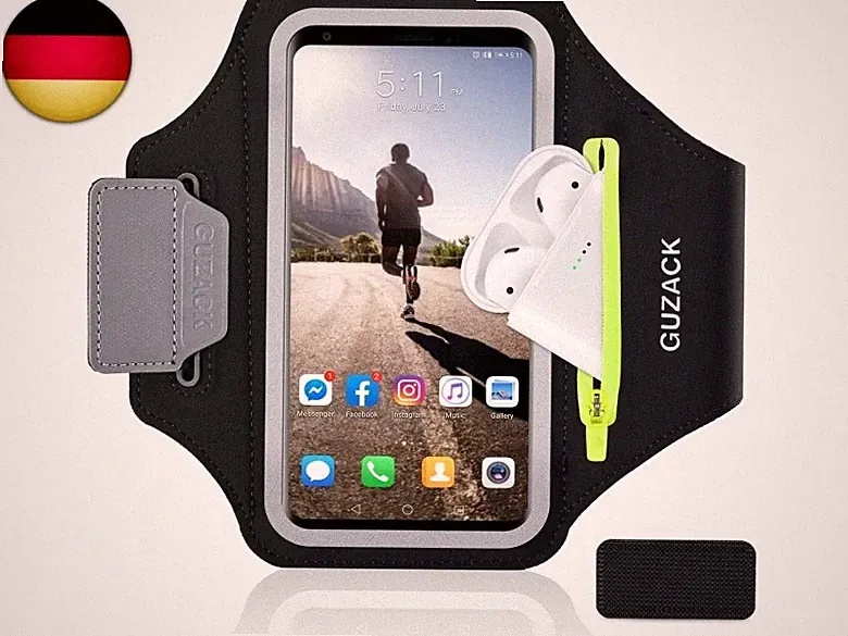 Sportarmband Handy Universal, Handyhalterung Joggen Mit Kopfhörer Tasche