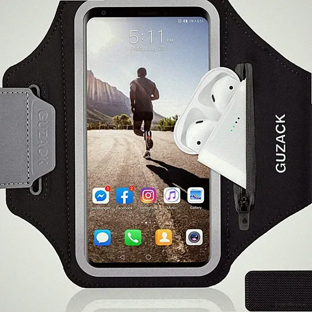 Sportarmband Handy Universal, Handyhalterung Joggen Mit Kopfhörer Tasche Runn...