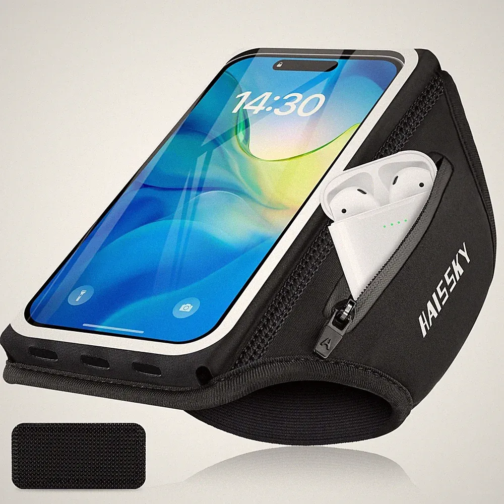 Sportarmband Handyhalterung mit Kopfhörer Tasche für Smartphones bis 6,9 Zoll