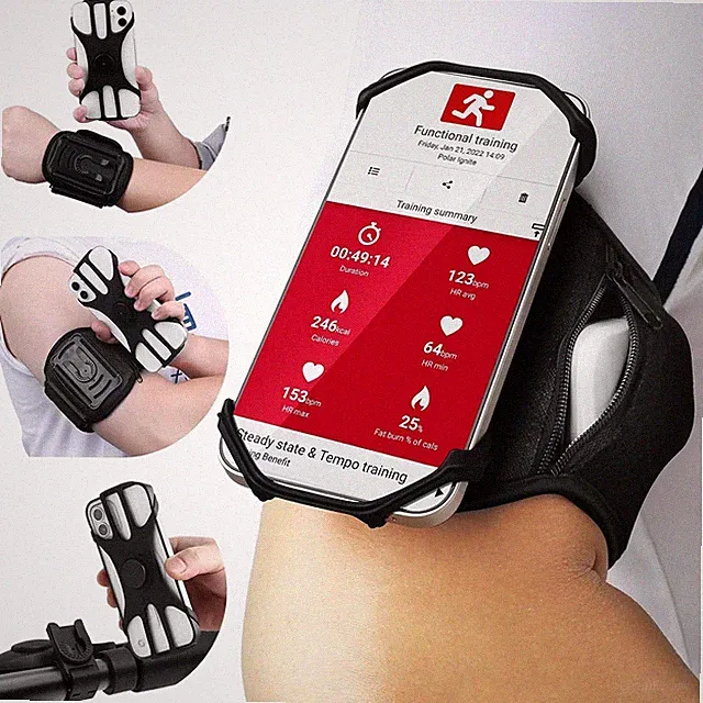 Sportarmband Mit Kopfhörer Tasche, 3 in 1 Fahrrad Handyhalterung Handy Armband