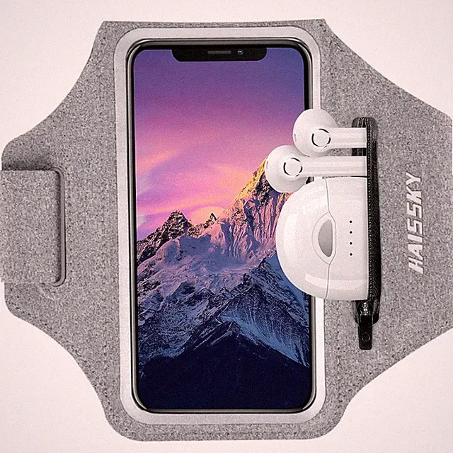 Sportarmband mit Kopfhörertasche für iPhone 16/15/14/13/12, Huawei, Galaxy