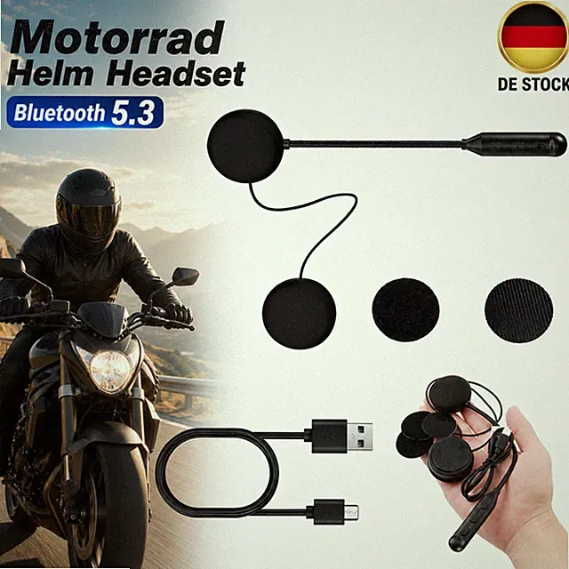 Sprachsteuerung Motorrad Helm Headset Kopfhörer Bluetooth 5.3 Mikrofon Mikrofon~