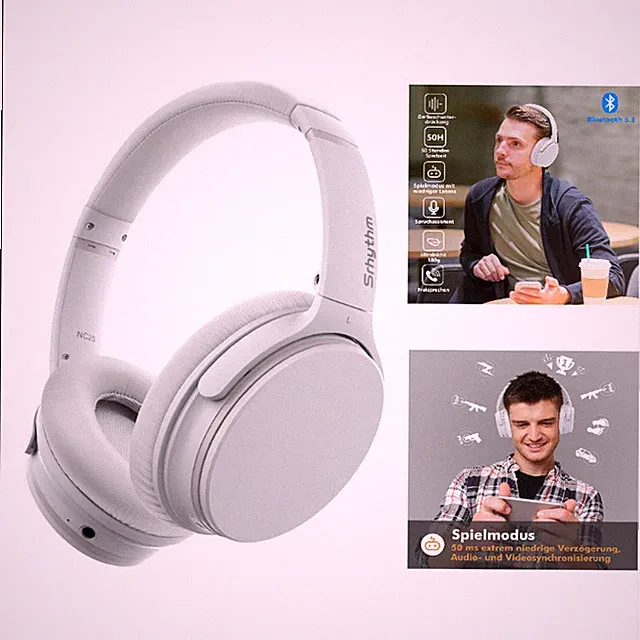 Srhythm NC25 Bluetooth 5.3 Over Ear Kopfhörer mit ANC, Hi-Fi