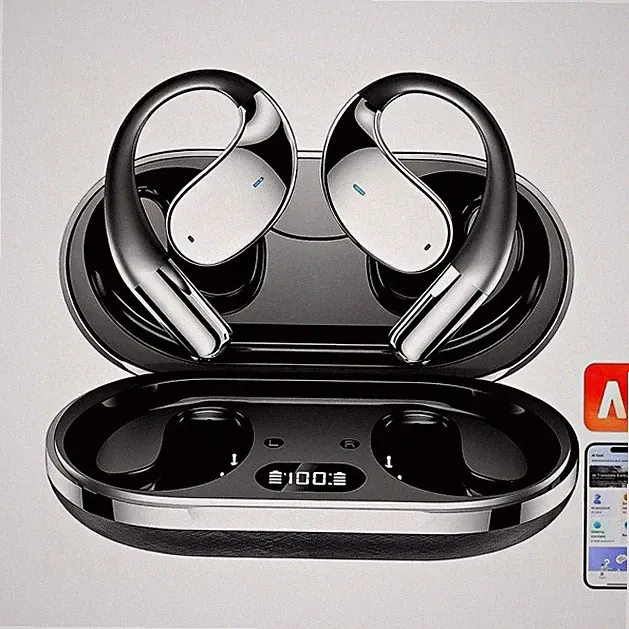 SROSS Q39 In-Ear-Kopfhörer Bluetooth 5.4 Ohrbügel Übersetzer Ladecase S/S