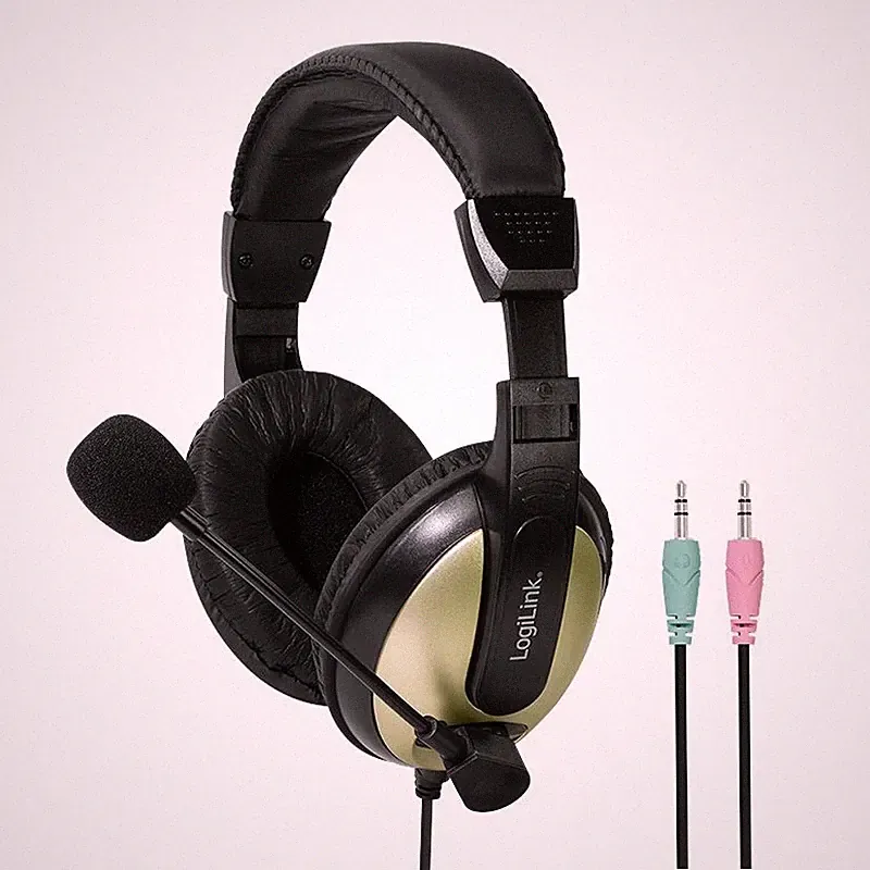 Stereo Headset 3,5mm Klinke Kopfhörer Mikrofon gepolstert Gaming Micro Büro