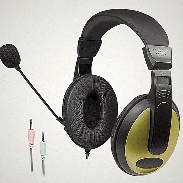 Stereo Headset 3,5mm Klinkenstecker In/Out Mikrofon für Internet Telefonie Skype