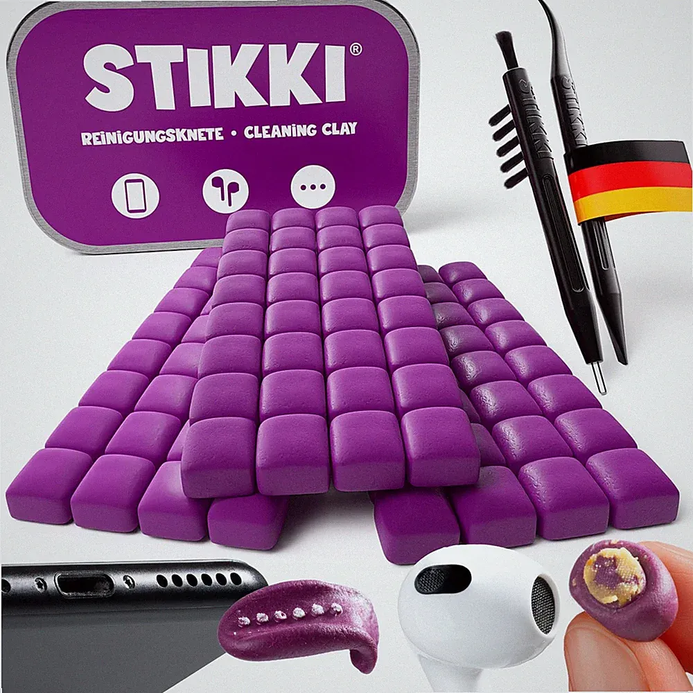 STIKKI Reinigungsknete Handy & Kopfhörer - Reinigungsset Für Lautsprecher, Ladeb
