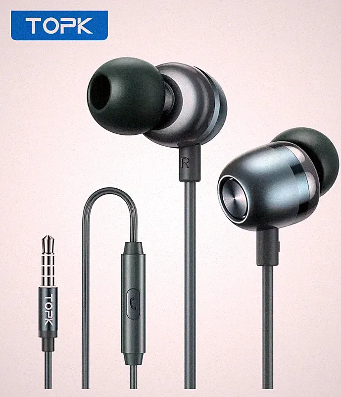 Super Bass In-Ear Kopfhörer Sport Stereo TOPK F36 3,5mm Kabel Mikrofon Headset