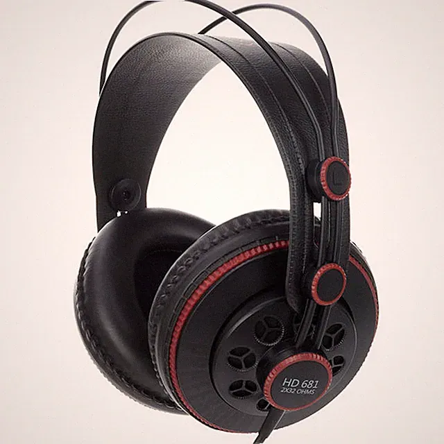 Superlux HD681 Stereo Kopfhörer Schwarz Rot mit Zubehör 6.3 mm Adapter Neu