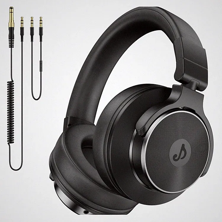 Syndesmos Over Ear Kopfhörer DJ Kopfhörer 50mm Treiber Schwarz für Studio, PC