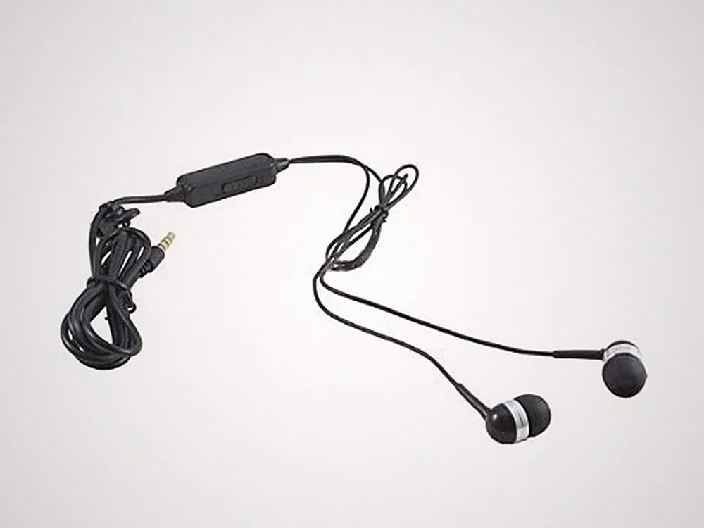 SYSTEM-S Stereo In Ear Kopfhörer 3.5 mm Klinke AUX Lautstärkeregler in Schwarz