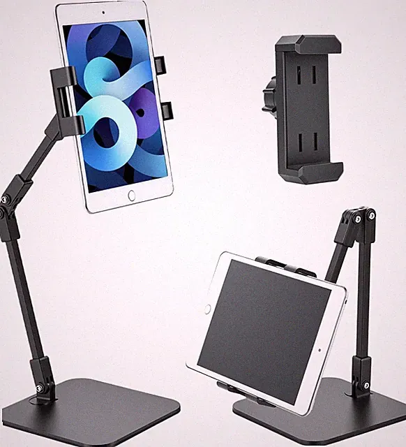 Tablet Ständer Höhenverstellbar 360° Drehbar Faltbar für 4-12 Zoll Geräte