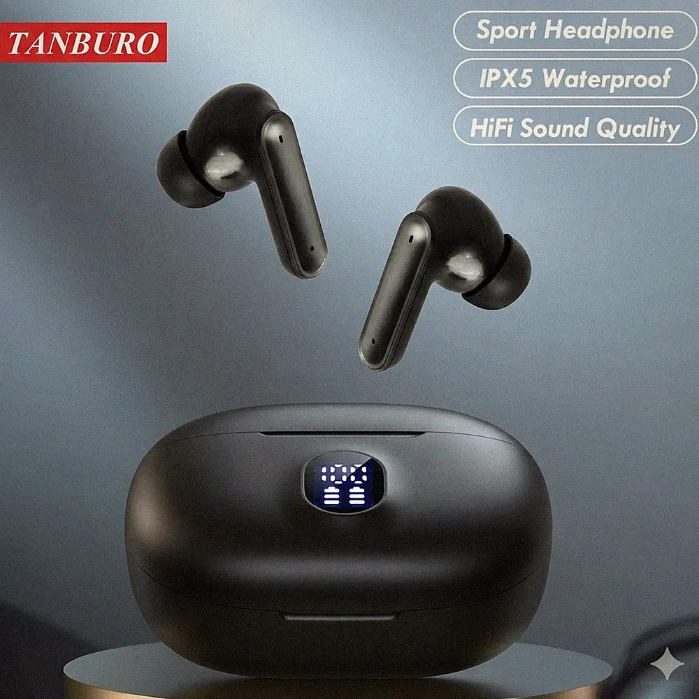 TANBURO Bluetooth Kopfhörer TWS |True-Wireless In-Ear Kabellos| Noise Cancelling