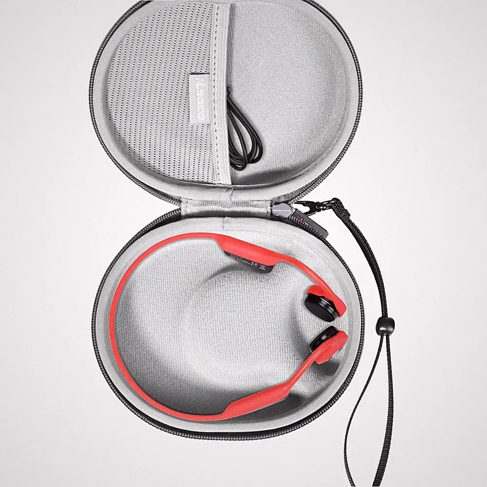 Tasche passend für SHOKZ OpenRun Pro 2 Mini Mini Knochenschall Kopfhörer grau
