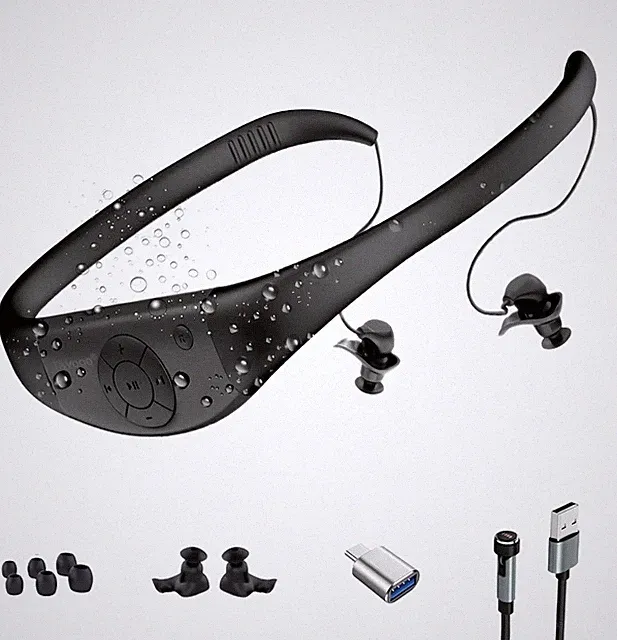 Tayogo W16 black MP3-Player Wasserdicht Schwimmkopfhörer 8GB
