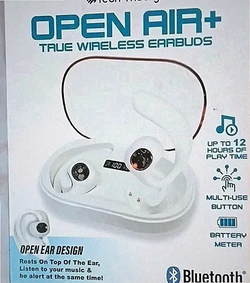 Tech Theory Open Air+ True Wireless Bluetooth In-Ear Ohrbügel mit Mikrofon, Weiß