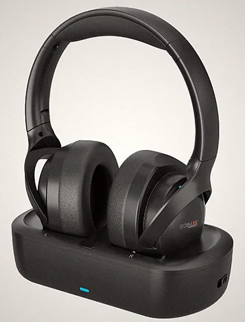 Technaxx TX-350 TV Funkkopfhörer – BT 5.4, 30h Akku, Ladestation, Over-Ear.