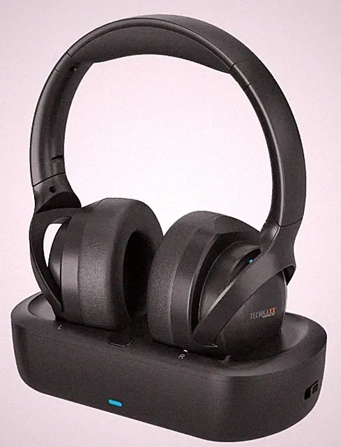 Technaxx TX-350 TV Funkkopfhörer – BT 5.4, 30h Akku, Ladestation, Over-Ear.
