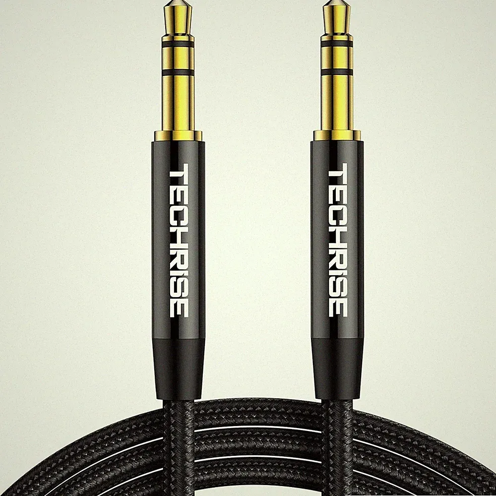 TechRise 3,5mm Aux Kabel Nylon Geflochtenes Stereo Audio Kabel 1m für Kopfhörer