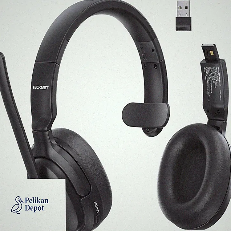 TECKNET Bluetooth Headset 65 Std Akku Dual Verbindung Over-Ear Kopfhörer