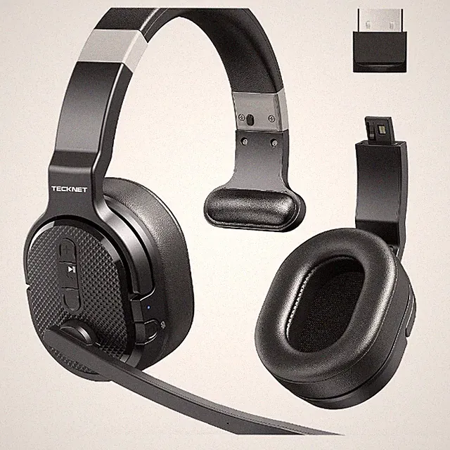 TECKNET Bluetooth Headset kabellos mit Mikrofon Aktive Geräuschunterdrückung 3
