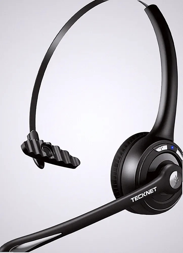 TECKNET Bluetooth Headset, Kabellose On Ear Kopfhörer mit Noise Cancelling Mikrofon