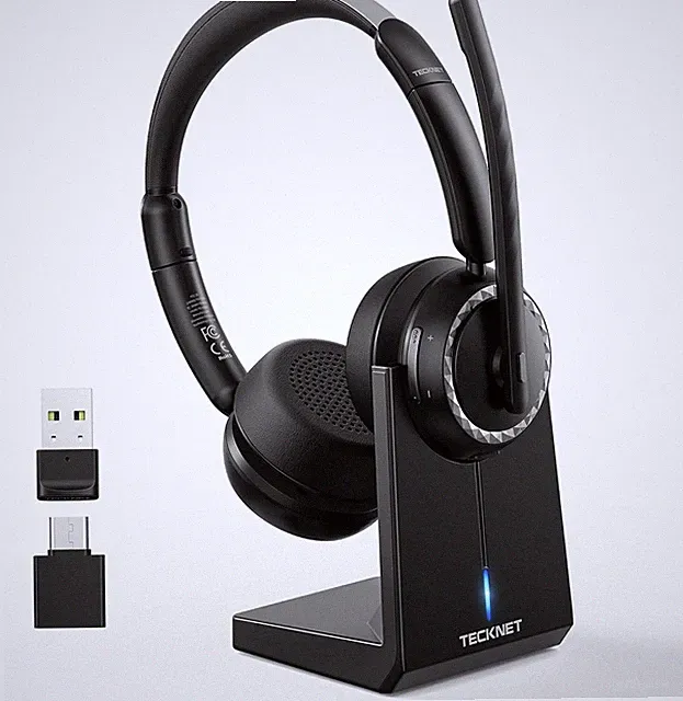 TECKNET Bluetooth Headset mit Mikrofon 55 Std Akku Dual Mode